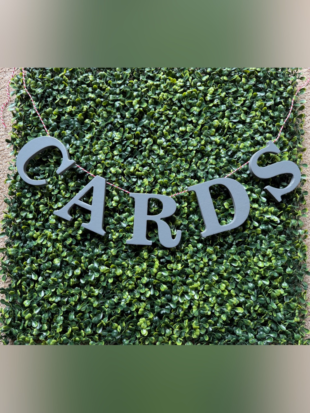 Gray “CARDS” Party Banner Garland 🩶Graduation, Wedding Event Decor Neutral Sign